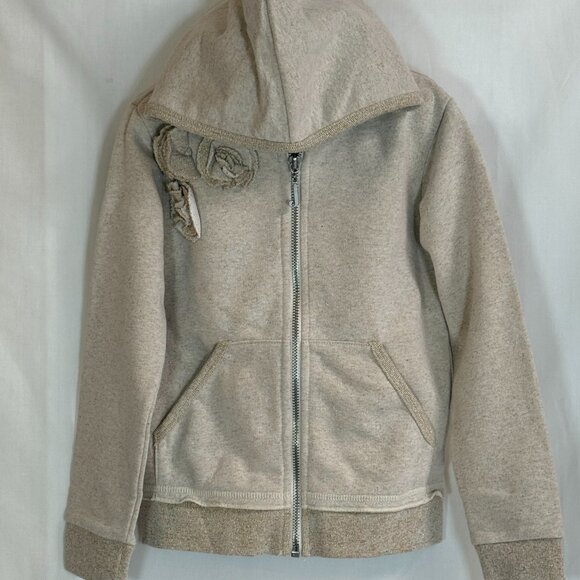 Juicy Couture Girls Full Zip Long Sleeves Hoodie Sweatshirt - Beige - Size 6 - Picture 2 of 7